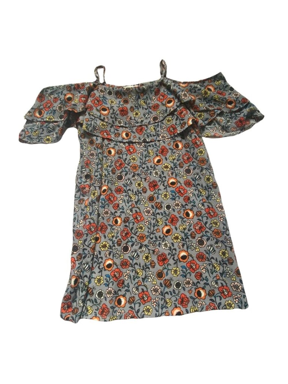 Hayden Los Angeles Womens Cold Shoulder Floral Mini Dress-Gray-Size Small-GUC